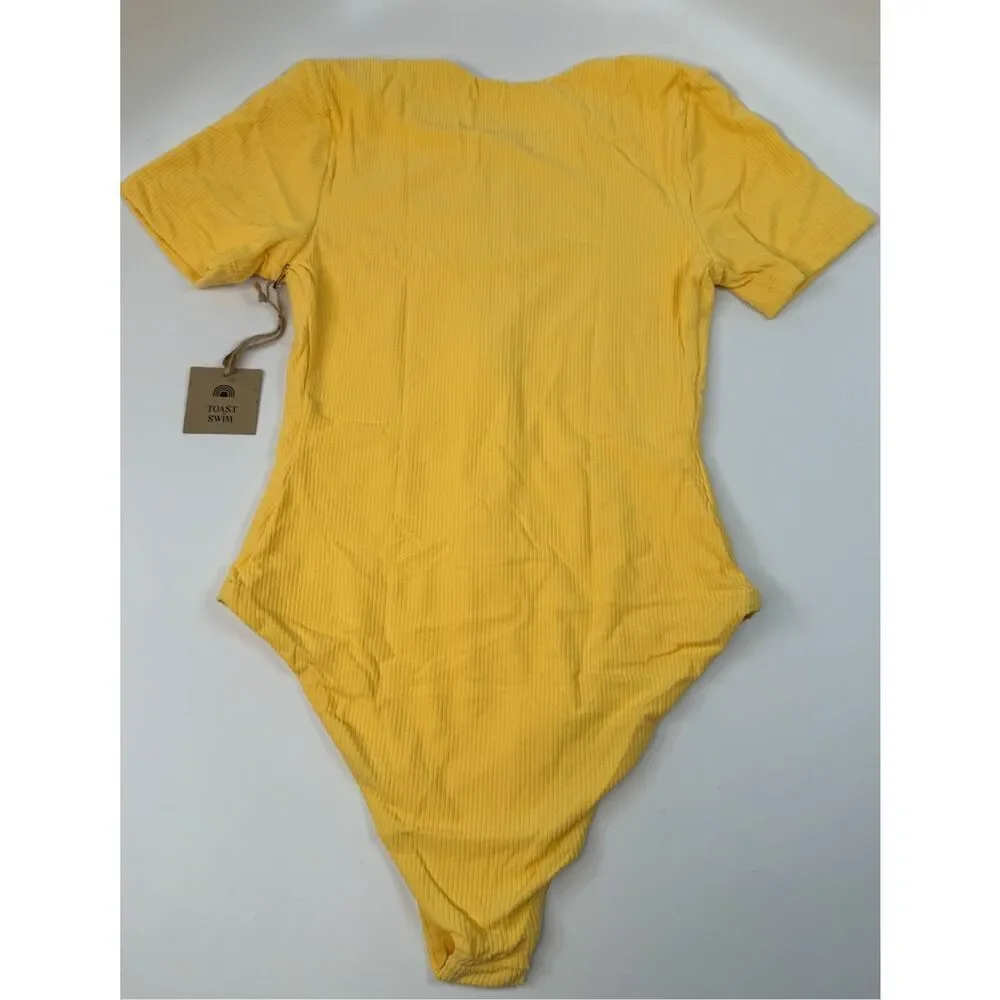 Free People x Toast Swim Sunset Signature Surf Suit Ribbed Swimsuit M